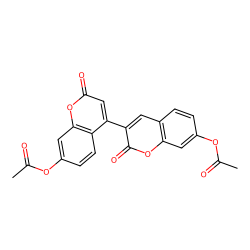 2,2'-dioxo-2H,2'H-3,4'-bichromene-7,7'-diyl diacetate structure