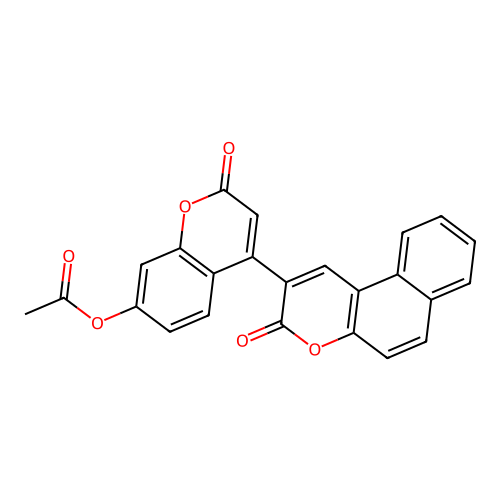 2-oxo-4-(3-oxo-3H-benzo[f]chromen-2-yl)-2H-chromen-7-yl acetate structure