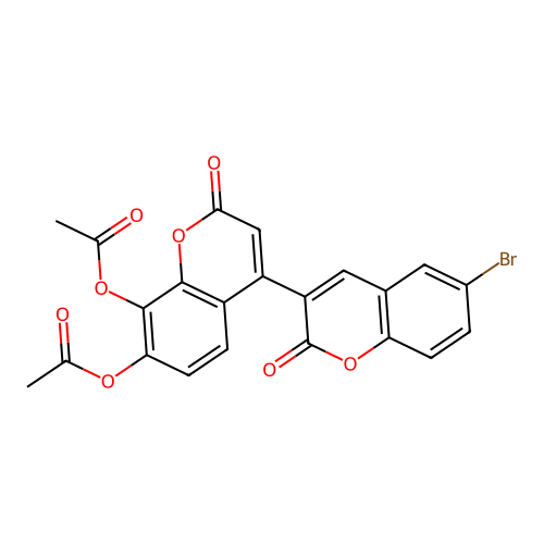 6-bromo-2,2'-dioxo-2H,2'H-3,4'-bichromene-7',8'-diyl diacetate structure