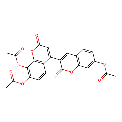 7,8-Diacetoxy-4-(7-acetoxy-2-oxochromen-3-yl)chromen-2-one structure
