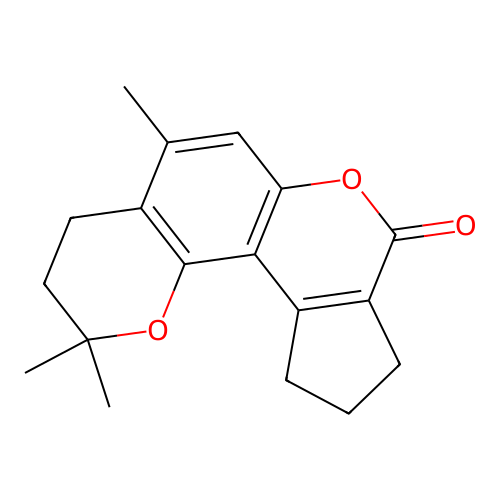 2,2,5-Trimethyl-3,4,10,11-tetrahydrocyclopenta[c]pyrano[2,3-f]chromen-8-one structure