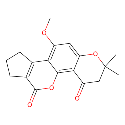 10-Methoxy-2,2-dimethyl-8,9-dihydrocyclopenta[c]pyrano[2,3-h]chromen-4,6-dione structure