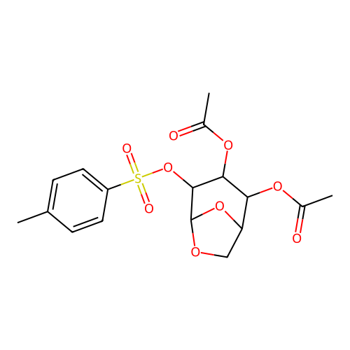 3,4-Di-O-acetyl-1,6-anhydro-2-O-p-toluenesulfonyl-beta-D-glucopyranose structure