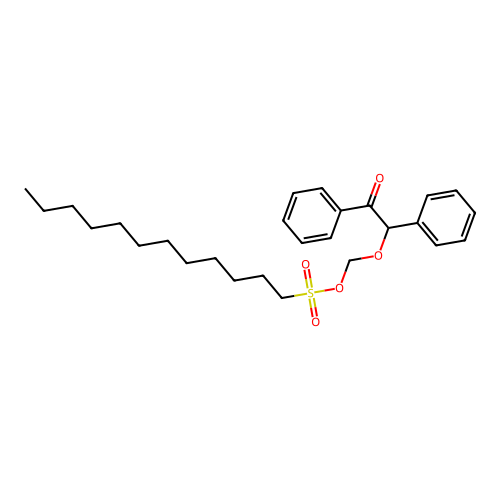 (2-Oxo-1,2-diphenylethoxy)methyl dodecane-1-sulphonate structure