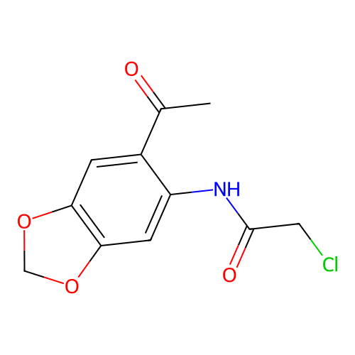 N-(6-acetyl-1,3-benzodioxol-5-yl)-2-chloroacetamide structure