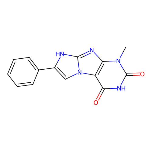 1H-Imidazo(2,1-f)purine-2,4(3H,8H)-dione, 1-methyl-7-phenyl- structure