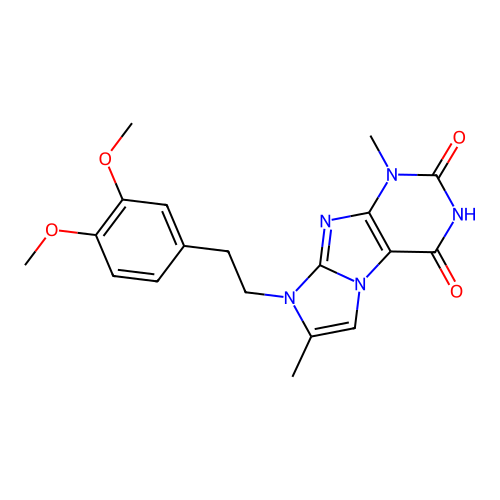 1,7-Dimethyl-8-homoveratrylimidazo(1,2-f)xanthine structure