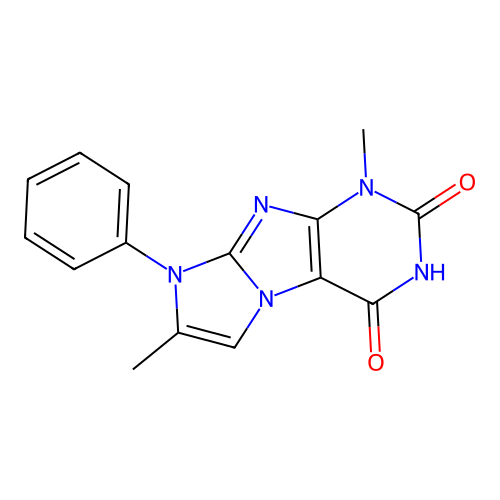 1H-Imidazo(2,1-f)purine-2,4(3H,8H)-dione, 1,7-dimethyl-8-phenyl- structure