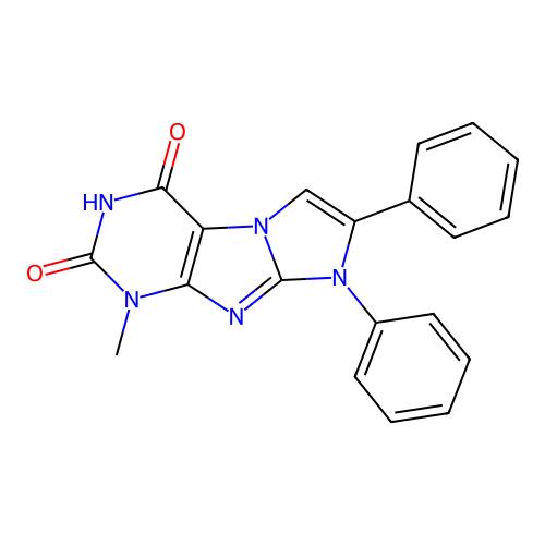 1H-Imidazo(2,1-f)purine-2,4(3H,8H)-dione, 7,8-diphenyl-1-methyl- structure