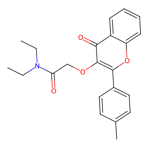 N,N-diethyl-2-[2-(4-methylphenyl)-4-oxochromen-3-yloxy]acetamide structure