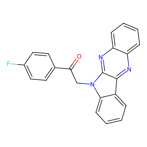 1-(4-fluorophenyl)-2-(6H-indolo[2,3-b]quinoxalin-6-yl)ethanone structure