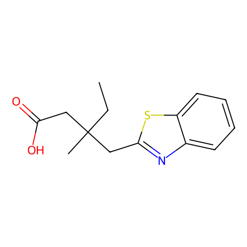 beta-Ethyl-beta-methyl-2-benzothiazolebutanoic acid structure