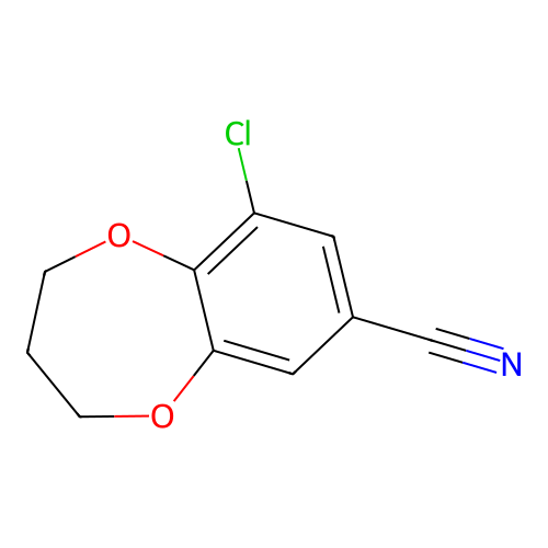 9-chloro-3,4-dihydro-2H-1,5-benzodioxepine-7-carbonitrile structure