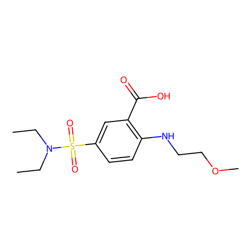 5-(Diethylsulfamoyl)-2-[(2-methoxyethyl)amino]benzoic acid structure