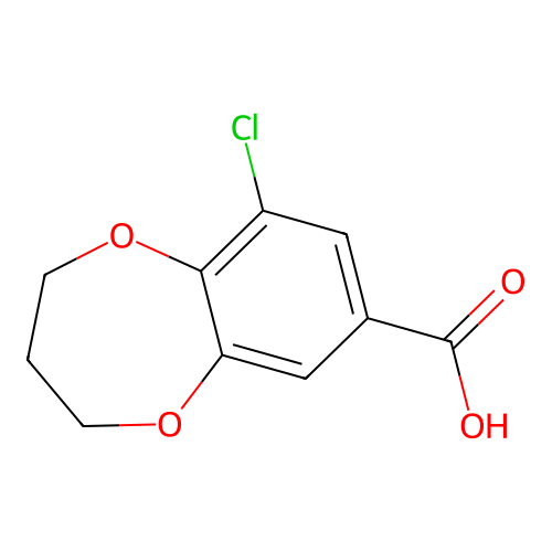 9-chloro-3,4-dihydro-2H-1,5-benzodioxepine-7-carboxylic acid structure