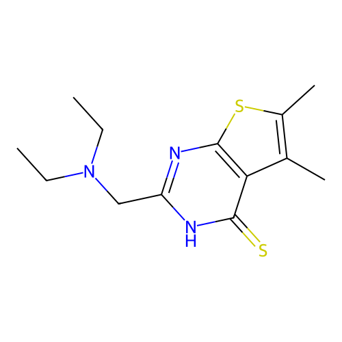 2-[(Diethylamino)methyl]-5,6-dimethylthieno[2,3-d]pyrimidine-4-thiol structure