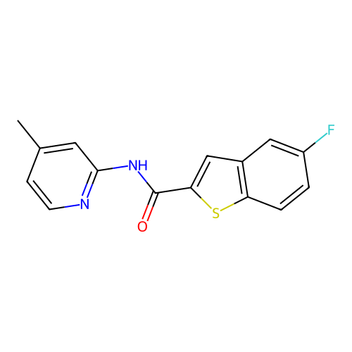 5-fluoro-N-(4-methylpyridin-2-yl)-1-benzothiophene-2-carboxamide structure