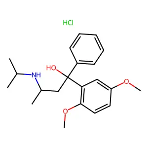 Benzhydrol, 2,5-dimethoxy-alpha-(2-isopropylaminopropyl)-, hydrochloride structure
