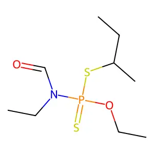 Phosphoramidodithioic acid, ethylformyl-, O-ethyl S-(1-methylpropyl) ester structure