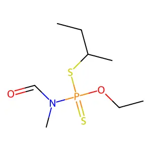 Phosphoramidodithioic acid, formylmethyl-, O-ethyl S-(1-methylpropyl)ester structure