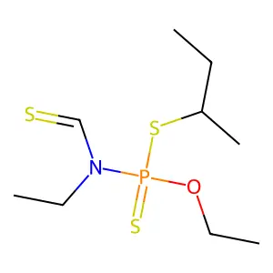 Phosphoramidodithioic acid, ethyl(thioxomethyl)-, O-ethyl S-(1-methylpropyl) ester structure