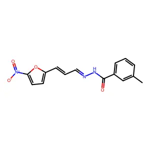 3-Methylbenzoic acid 2-[3-(5-nitro-2-furanyl)-2-propen-1-ylidene]hydrazide structure