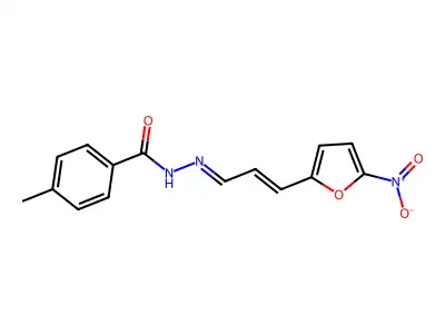 4-methyl-N-[3-(5-nitrofuran-2-yl)prop-2-enylideneamino]benzamide structure