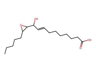 10-Hydroxy-10-(3-pentyloxiran-2-yl)dec-8-enoic acid structure