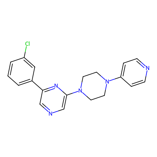 2-(3-Chlorophenyl)-6-[4-(4-pyridyl)piperazin-1-yl]pyrazine structure