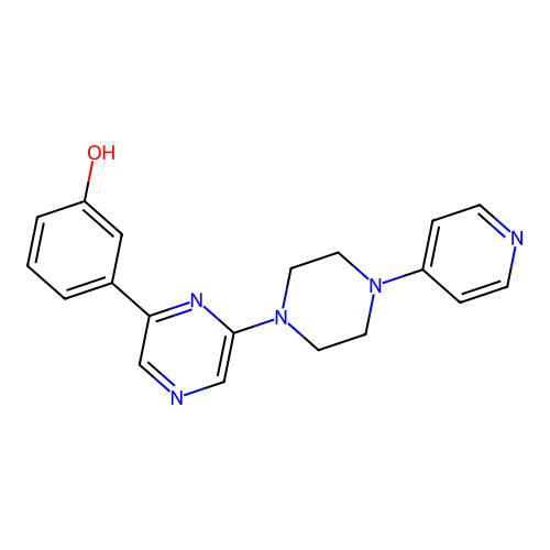 3-[6-[4-(4-Pyridyl)piperazin-1-yl]pyrazin-2-yl]phenol structure