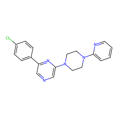 2-(4-Chlorophenyl)-6-[4-(2-pyridyl)piperazin-1-yl]pyrazine structure