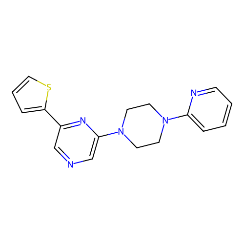 2-[4-(2-Pyridyl)piperazin-1-yl]-6-(2-thienyl)pyrazine structure