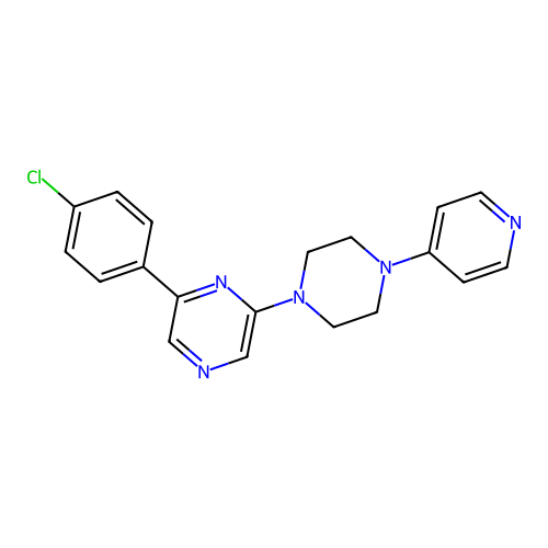 2-(4-Chlorophenyl)-6-[4-(4-pyridyl)piperazin-1-yl]pyrazine structure