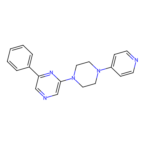 2-Phenyl-6-[4-(4-pyridyl)piperazin-1-yl]pyrazine structure