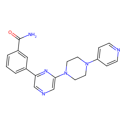3-[6-[4-(4-Pyridyl)piperazin-1-yl]pyrazin-2-yl]benzamide structure