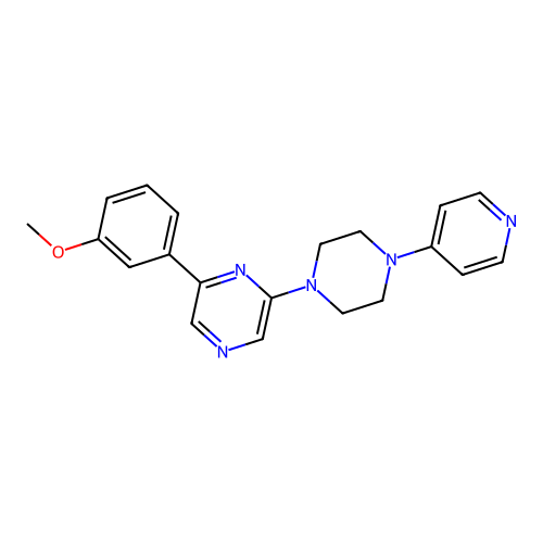 2-(3-Methoxyphenyl)-6-[4-(4-pyridyl)piperazin-1-yl]pyrazine structure