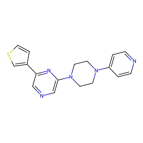 2-[4-(4-Pyridyl)piperazin-1-yl]-6-(3-thienyl)pyrazine structure
