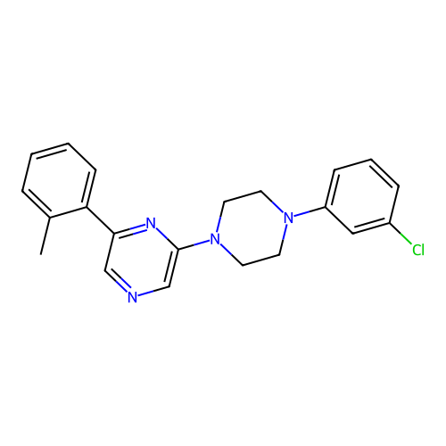 2-[4-(3-Chlorophenyl)piperazin-1-yl]-6-(o-tolyl)pyrazine structure