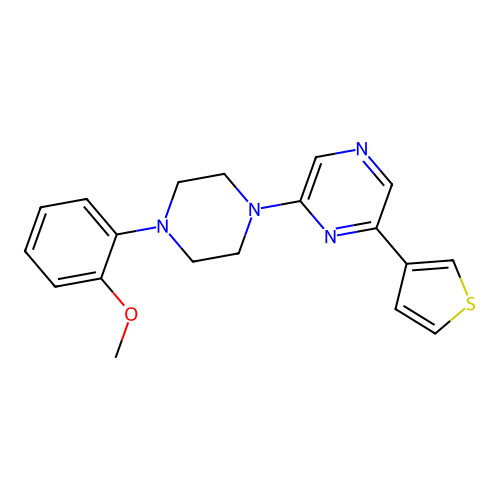 2-[4-(2-Methoxyphenyl)piperazin-1-yl]-6-(3-thienyl)pyrazine structure