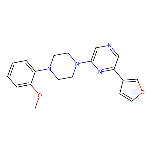 2-(3-Furyl)-6-[4-(2-methoxyphenyl)piperazin-1-yl]pyrazine structure
