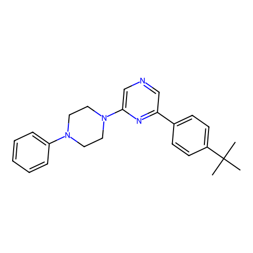2-(4-Tert-butylphenyl)-6-(4-phenylpiperazin-1-yl)pyrazine structure