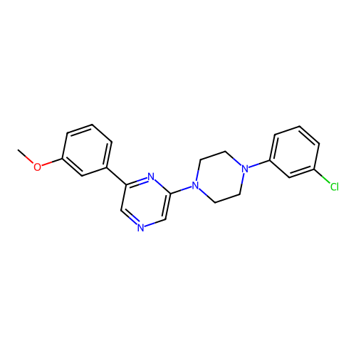 2-[4-(3-Chlorophenyl)piperazin-1-yl]-6-(3-methoxyphenyl)pyrazine structure