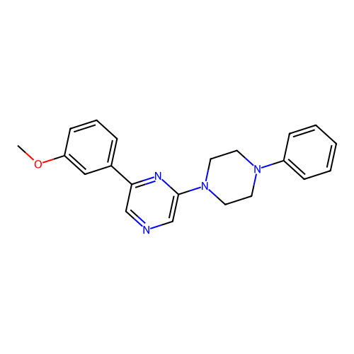 2-(3-Methoxyphenyl)-6-(4-phenylpiperazin-1-yl)pyrazine structure