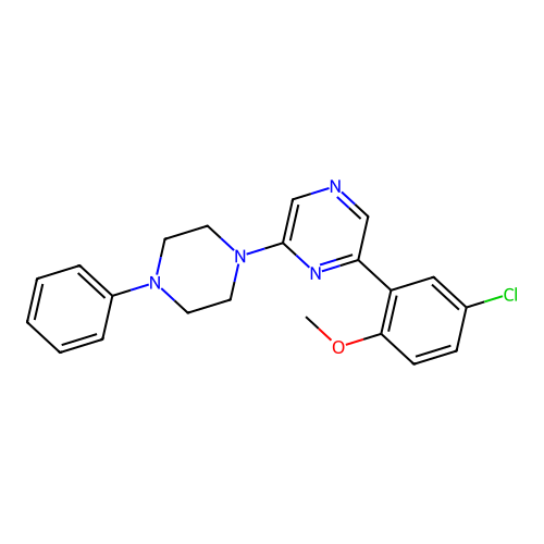 2-(5-Chloro-2-methoxy-phenyl)-6-(4-phenylpiperazin-1-yl)pyrazine structure
