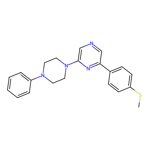 2-(4-Methylsulfanylphenyl)-6-(4-phenylpiperazin-1-yl)pyrazine structure