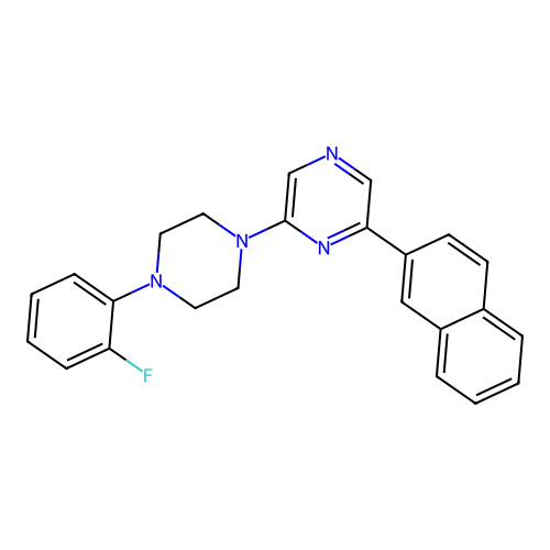 2-[4-(2-Fluorophenyl)piperazin-1-yl]-6-(2-naphthyl)pyrazine structure