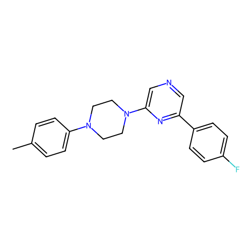 2-(4-Fluorophenyl)-6-[4-(p-tolyl)piperazin-1-yl]pyrazine structure