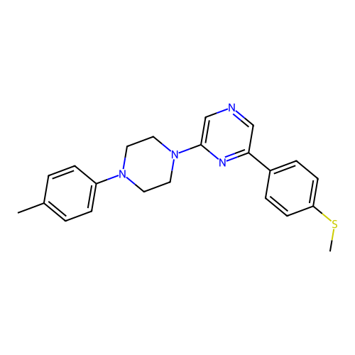 2-(4-Methylsulfanylphenyl)-6-[4-(p-tolyl)piperazin-1-yl]pyrazine structure