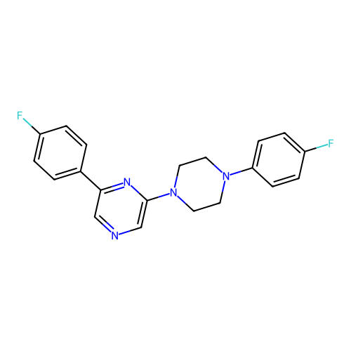 2-(4-Fluorophenyl)-6-[4-(4-fluorophenyl)piperazin-1-yl]pyrazine structure