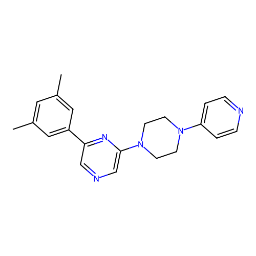 2-(3,5-Dimethylphenyl)-6-[4-(4-pyridyl)piperazin-1-yl]pyrazine structure